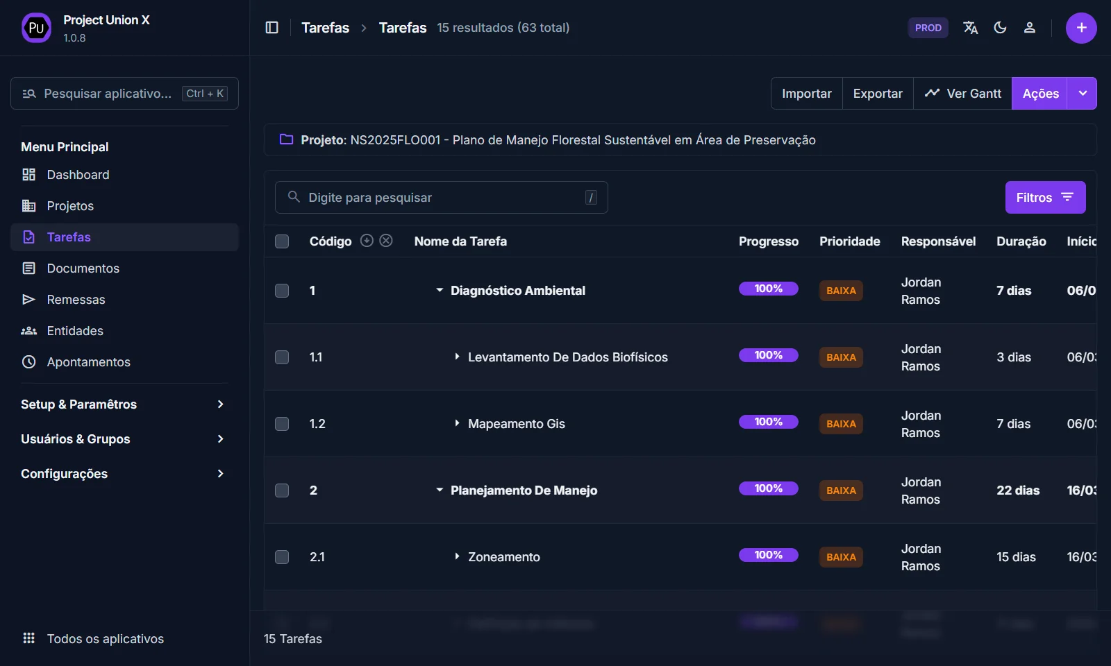 Painel Project Union X